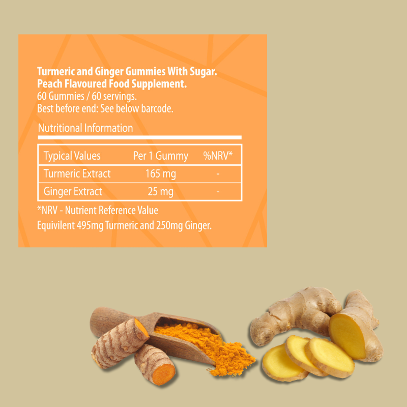 Turmeric and Ginger Vegan Gummies 60 - Livii Supplements